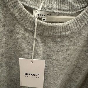 Miracle Women's Soft Gray Crew Neck Sweater